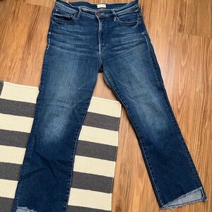 MOTHER Blue Straight Leg Jeans Authentic Wash